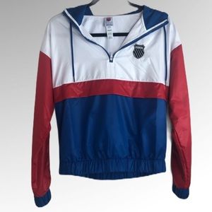 K-Swiss Red/White/Blue Quarter Zip Size XS/S
